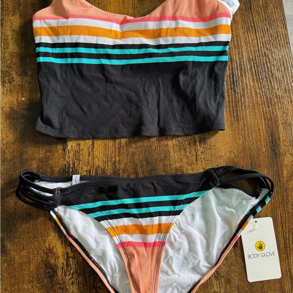 Body Glove Black and Orange Bikini Swim Set
